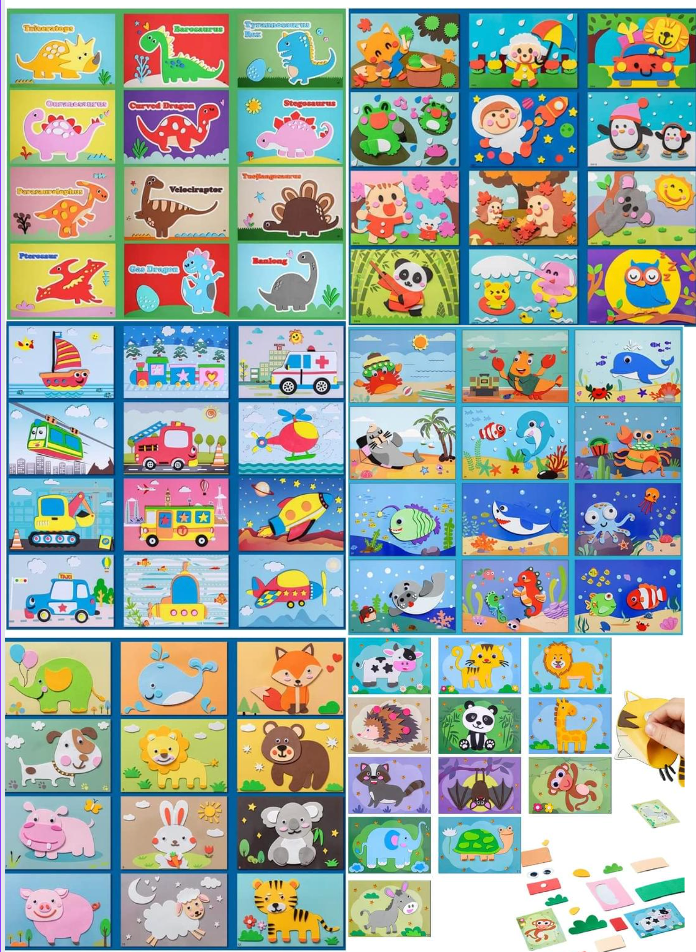 Stikko – 3D foam sticker puzzles (12 sheets)