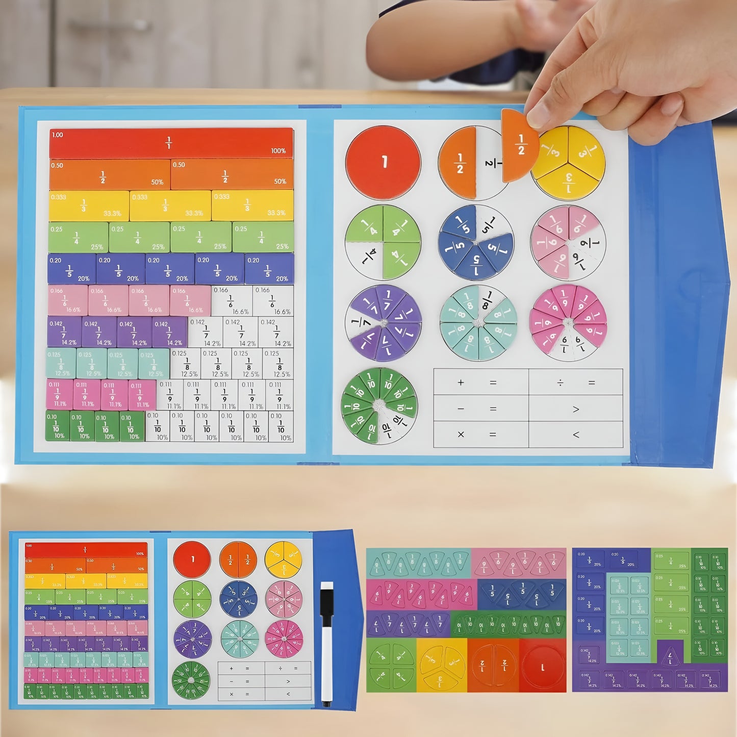 MagnaPie – Colorful fraction magnet board