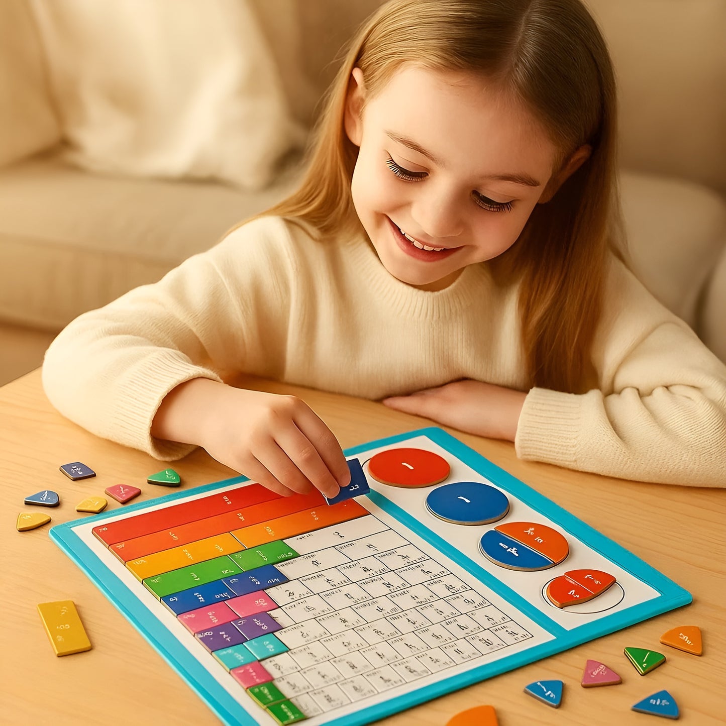 MagnaPie – Colorful fraction magnet board