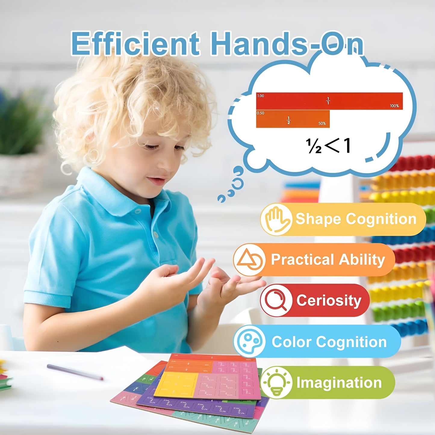 MagnaPie – Colorful fraction magnet board