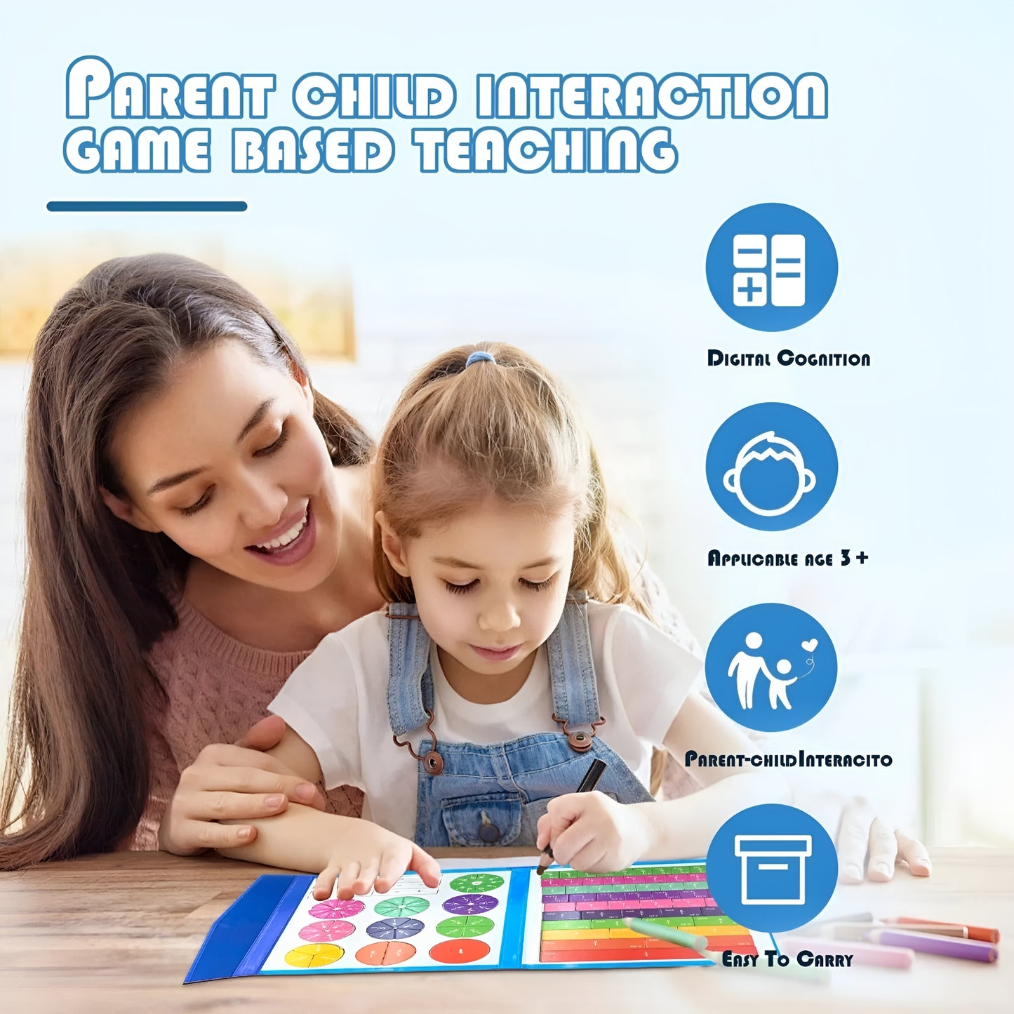 MagnaPie – Colorful fraction magnet board
